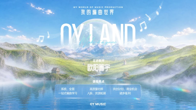 2027 OY LAND 我的编曲世界，雪山与湖面的新一届课程海报